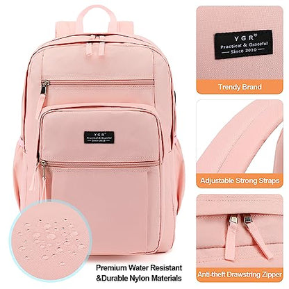 YGR Travel Laptop Backpack, Anti Theft Casual Rucksack Slim Business Laptop Backpack, Water resistant College Computer Bag Gift for Women, Men, College, Outdoor Sports, Work