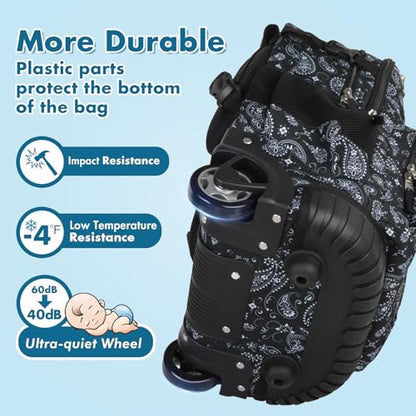Tilami Rolling Backpack for Kids 18 Inch Wheeled Bookbag for Boys & Girls for School & Travel,Diamonds - color: Diamonds
