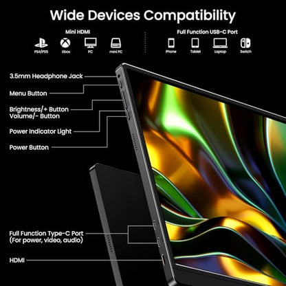 VILVA 17.3" QHD 165Hz USB-C HDMI Gaming Monitor | 17.3" QHD 165Hz IPS, slim metal+stand, USB-C/HDMI, for PC/PS5/Xbox/Switch, gaming. - size: 17.3