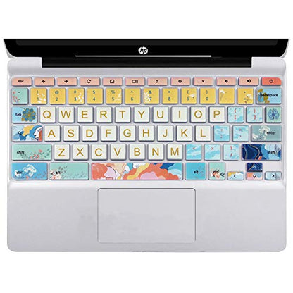 Silicon Keyboard Cover Skin for Chromebook 11.6'', HP Chromebook 14 Series, Little Flower - color: Little Flower