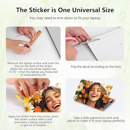 Laptop Skin Sticker Decal, Universal Reusable Vinyl Laptop Cover for 12" 13" 13.3" 14" 15" 15.4" 15.6" Notebook PC, Waterproof Scratch-Resistant with 2 Wrist Pads, Easy to Apply & Remove,Girls - color: Girls