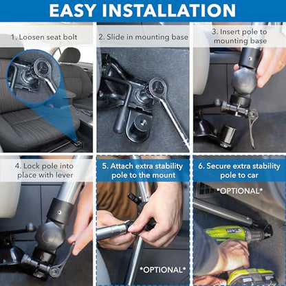 Mount-It! Car Laptop Mount, No-Drill Vehicle Laptop Stand for Vehicle & Truck, Full Motion Computer Holder for Cars Vans SUVs, Adjustable Height 14–22.25”, Fits Notebooks Up to 17” with Cooling Tray