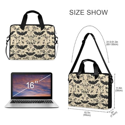 MNSRUU Laptop Bag for 15.6 inch Black Gothic Bats - color: Bat I13854