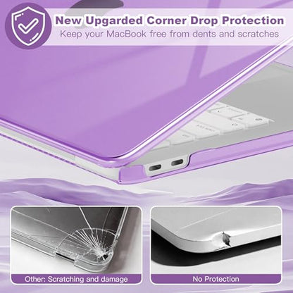 Compatible with MacBook Neo 13 inch Case 2026 A18 Pro Chip, Plastic Hard Shell Case & Keyboard Cover & Screen Protector & USB Adapter, Crystal Purple - color: Crystal Purple