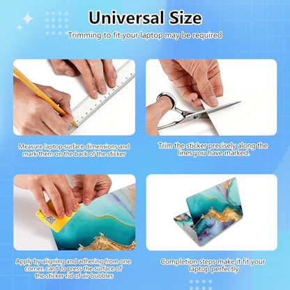 Universal Laptop Skin Sticker Decal for 11.6”12" 13" 13.3" 14" 15" 15.4" 15.6" Reusable Waterproof Scratch-Scratch Resistant Protective Vinyl Laptop Notebook Skin Stickers - Green Marble - color: Green Marble