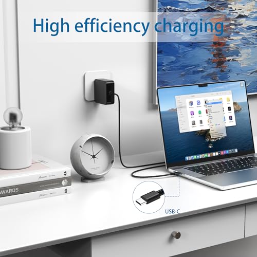 USB-C 65W Wall Charger Power Adapter for Lenovo Laptop ThinkPad T14 T15 X1 X13 E15 T480s T490 Yoga 7i 9i Thinkbook 13s 14 15 16 Plus Chromebook C330 S330- PD 3.0,Slim,Light and Portable-Black