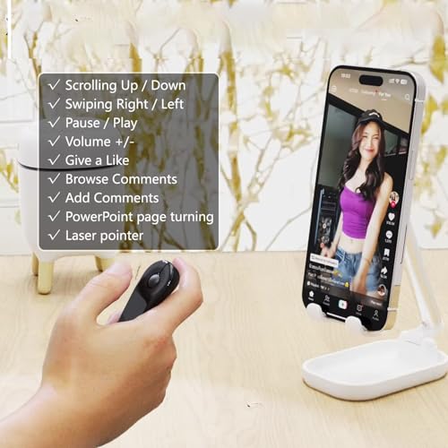 Wireless Presenter Remote Rechargeable, Bluetooth Presentation Clicker with Touchpad Mouse Control, 2.4G USB Receiver for PC Laptop Slides Presenters (Black) - color: Black