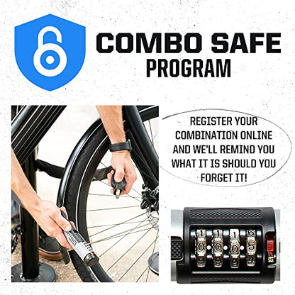 Kryptonite KryptoFlex Bike Lock Cable, 2FT/6FT/10FT Long 12mm Thick Heavy Duty Braided Steel Cable Anti-Theft Security Lock for Outdoor Equipment, Combination/Key Bike Lock - size: 12mm x 61cm, style: 2' Combo