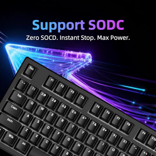 IROK FE87 V2 Wired TKL Layout Mechanical Keyboard, Support SODC, Gasket Structure, Hot Swappable, Gaming Keyboard (Black/Twilight Smoke Switch) - color: black, size: Twilight Smoke Switch