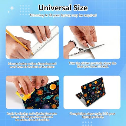 Universal Laptop Skin Sticker Decal for 11.6”12" 13" 13.3" 14" 15" 15.4" 15.6" Reusable Waterproof Scratch-Scratch Resistant Protective Vinyl Laptop Notebook Skin Stickers - Planet and Sunflower - color: Planet and Sunflower