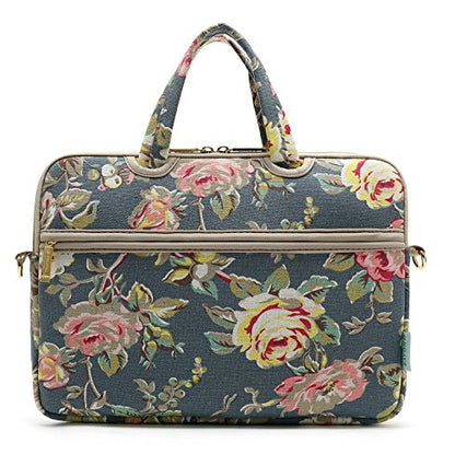 Blue Water Hyacinth Patten water resistant Laptop Shoulder Messenger Bag Case Sleeve for 15 Inch 15.6 Inch Laptop,Laptop Briefcase - color: Water Hyacinth, size: 15-15.6 Inch