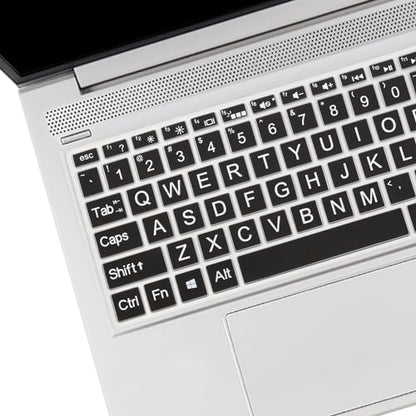 Large Letters Keyboard Cover for 15.6 HP Laptop 15-dw 15-dy 15-ef 15-da/db/bs 15-dy5033dx 15-dy2702dx 15-dy2073dx 15-dw0083wm 15-ef2126wm 15-da0033wm, Envy x360 15m-dr/ds 17-bs/bw, Pavilion 15-cs/cc - color: Black(Large Letters)