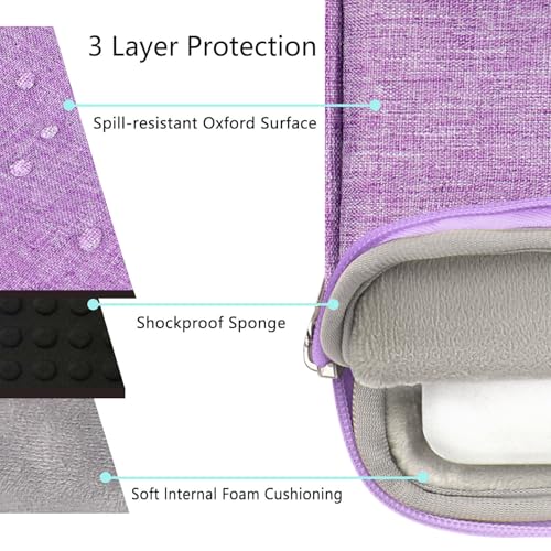 Voova Laptop Sleeve Carrying Case 15.6 16 Inch,Slim Computer Cover Bag Compatible with MacBook Pro 15/16, Dell xps 15,15-16 Inch HP Dell Asus Laptop, Lavender - color: Lavender, size: 15.6-16 Inch