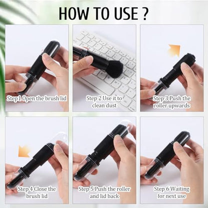 4 Pack Exquisite Duster Brush Kit, Mini Keyboard Cleaning Brushes Kit Model Cleaning Brush Nylon Anti Static Electronic Dust Brushes Efficient Dust Removal for Digital Devices Car Interior