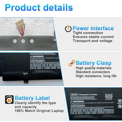 SP04XL L28764-005 Battery for HP Spectre X360 Convertible 13-AP000 | 13T-AP000 13-AP0053DX 13-AP0XXX 13-AP0013DX 13-AP0045NR 13-ap0030tu Series HSTNN-IB8R L28538-AC1 61.4Wh - size: SP04XL L28764-005