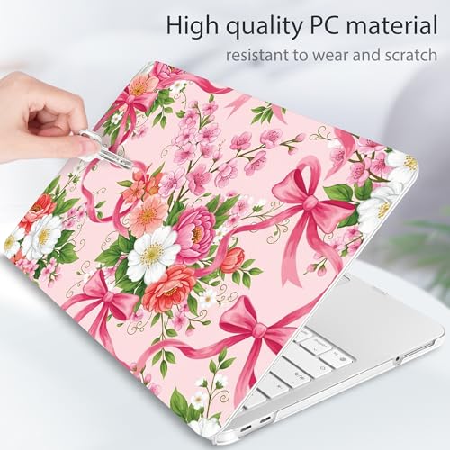 Tuiklol for 2026 MacBook Neo 13 Inch A18 Pro Chip Case, (Model A3404) Anti-Scratch Anti-Drop Slim Hard PC Shell Case with Shockproof Protective MacBook Neo Laptop Cover, Flower with Bow - color: Flower with Bow