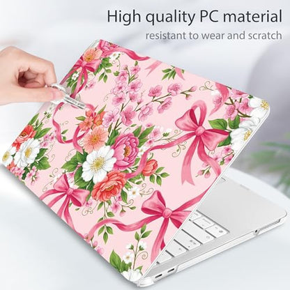 Tuiklol for 2026 MacBook Neo 13 Inch A18 Pro Chip Case, (Model A3404) Anti-Scratch Anti-Drop Slim Hard PC Shell Case with Shockproof Protective MacBook Neo Laptop Cover, Flower with Bow - color: Flower with Bow