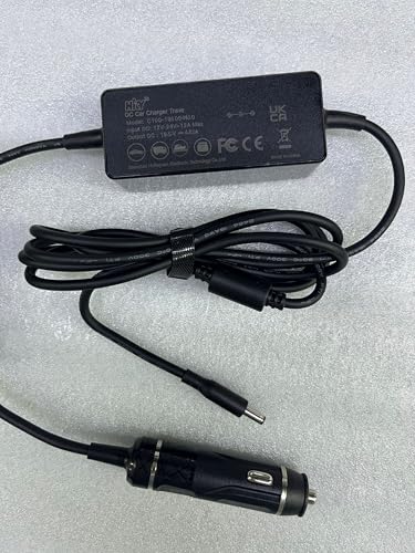 HKY Laptop Car Charger for Dell 7.4 mm Barrel 90W 65W 45W DC Power Adapter Cord 12V-24V Vehicle Auto Airplane Boat Charger for Dell Inspiron/Latitude/Precision/Studio/Vostro/XPS 14 Series Laptops