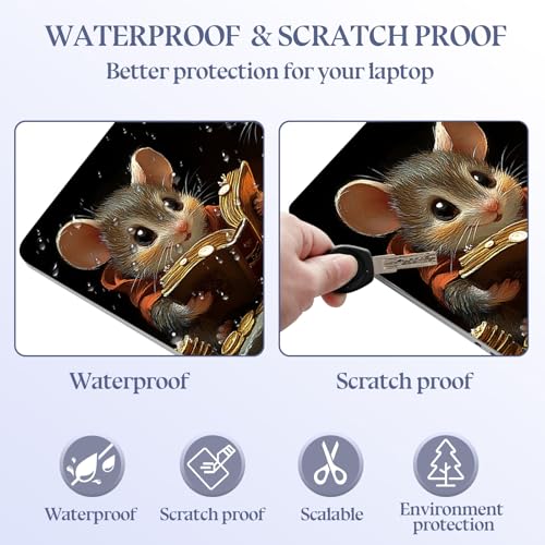 Universal Laptop Skin Sticker Decal,15.6 Inch Laptop Vinyl Cover for 13" 14" 15.6" Laptop,Scratch-Resistant Waterproof Protector Wrap,Reusable with Wrist Pads,Scholar Mice Book Coins - color: Scholar Mice Book Coins