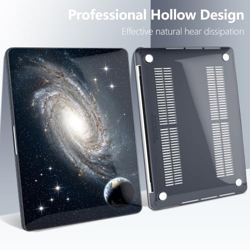Batianda AstroGrid Case for MacBook Pro 13 inch 2022, Deep Space Nebula | Fits Model A2338 M2 M1 A2251 A2289,1.2mm Slim Lightweight Hard Shell Cover, Scratch Resistant,4-in-1 Accessories Bundle - color: Deep Space Nebula