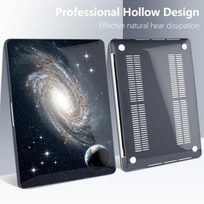 Batianda AstroGrid Case for MacBook Pro 13 inch 2022, Deep Space Nebula | Fits Model A2338 M2 M1 A2251 A2289,1.2mm Slim Lightweight Hard Shell Cover, Scratch Resistant,4-in-1 Accessories Bundle - color: Deep Space Nebula