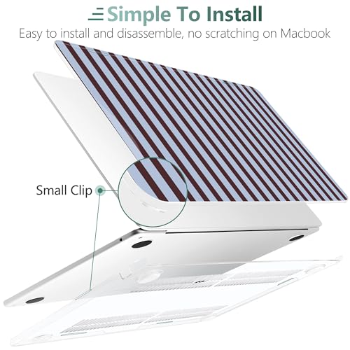 for MacBook Air 13 Inch (13.6 Inch) Case, M5/M4/M3/M2 Chip 2026 2025 2024 2023 2022, Hard Plastic Printed Cover with Screen Protector & Keyboard Cover & Dust Plugs, Modern Stripes - color: Modern Stripes