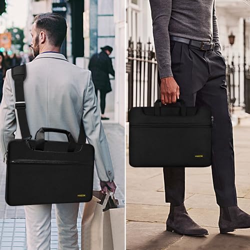 Hseok Laptop Shoulder Bag 15 15.6 16 Inch Briefcase,Compatible MacBook Pro/Neo 16",MacBook Air/Pro 15,XPS 15/16 and most 15.6-16 and Most 15-16 Notebooks,Spill-Resistant Handbag,Black - color: Black, size: 15-16 inch