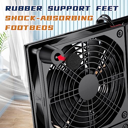 4 x 120mm Small Flat Computer Cooling Fan with Variable Speed Controller for DIY Electronics Router Media TV Box Cabinet Server Equipment Exhaust Ventilation - style: 4 x 120mm