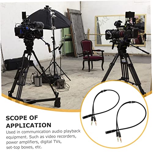 Vaguelly 2pcs Headset Splitter Audio Adapter Extension Cable for Laptop Dual Male to Female Connector Lightweight and Design for Headphones and Microphones