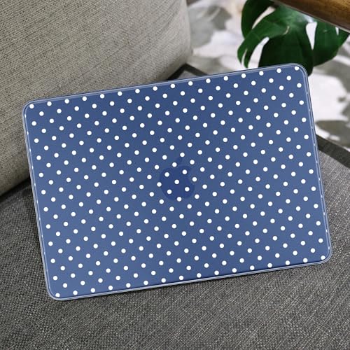 MEEgoodo Printed Case for New MacBook Neo 13 inch 2026 Release(Fit Model A3404), Laptop Hard Shell Cases with Keyboard Skin & Screen Protector & Webcam Covers, Indigo & White Polka Dots - color: Indigo & White Polka Dots