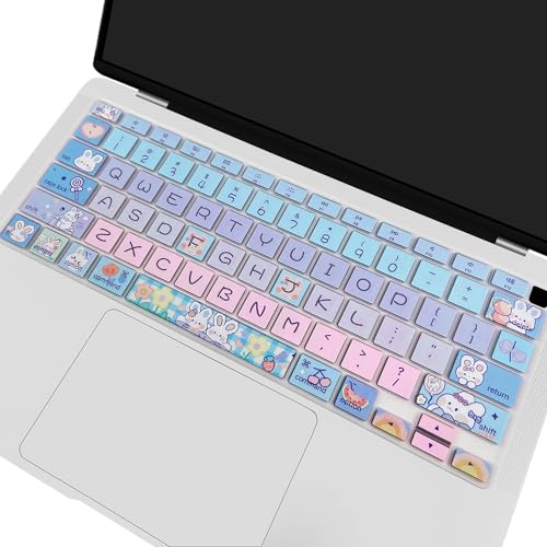 Silicone Keyboard Cover for MacBook Air 13 inch 2021 2020 Model A2179 A2337 M1 Chip, Cute Bunny - color: Cute Bunny