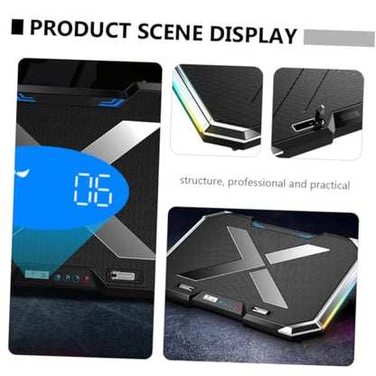 Angoily RGB Laptop Cooling Pad Adjustable Height Quiet Fan for Gaming Laptops Design for Air Cooling and Enhanced Gaming