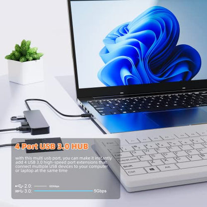 Eanetf 4-Port USB C Hub USB 3.0 Splitter for Mac iPad Dell | 4-port USB C to USB 3.0 hub, 5Gbps high-speed data, Plug and play no drivers, For laptop/PC/Mac/iPad/Chromebook,