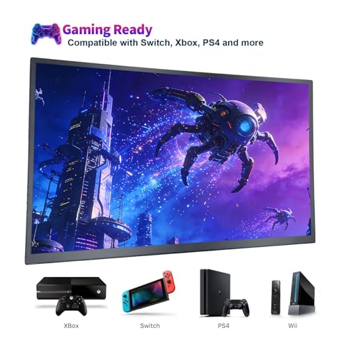 18.5 Inch Large Portable Monitor for Laptop, 120Hz IPS FHD 1080P USB-C HDMI Display with Sleeve Case VESA Mountable, 100% sRGB, Ultra-Slim Second Screen for PC/PS5/Switch – Built-in Speaker - size: 18.5''