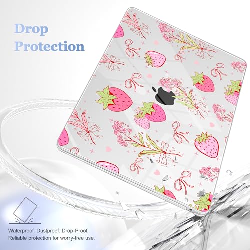 May Chen Compatible with MacBook Air 13 inch Case 2022 2021, 2020-2018 Release Model: M1 A2337 A2179 A1932, Plastic Hard Shell Case Cover for Mabook Air 13 inch with Retina Dispaly, Strawberry Bow - color: Strawberry Bow