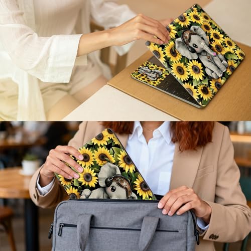 Universal Laptop Skin for 13-16 Inch Laptops,Vinyl Protective Sticker Decal,Easy DIY Trim-to-Fit for HP/Dell/MacBook,Bubble-Free & Removable,Elephant Sunflower - color: Elephant Sunflower