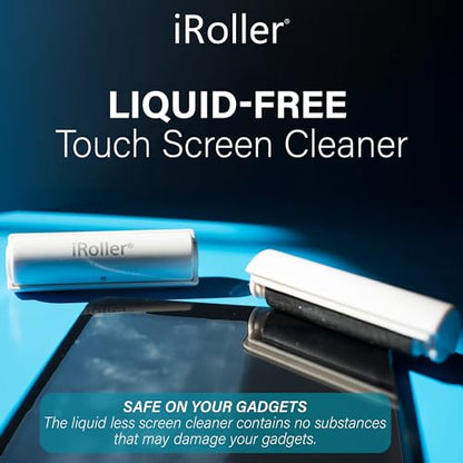 Screen Cleaner by iRoller - Pack of 24 - No Need for Spray or Wipes, Liquid Free - Reusable & Washable -Portable iPad Screen Cleaner for Touchscreen- Ideal for Phone, iPhone, MacBook, Monitor - 3.5" - size: 24 pack