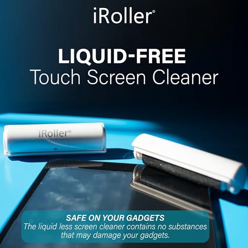 Screen Cleaner by iRoller - Pack of 12 - No Need for Spray or Wipes, Liquid Free - Reusable & Washable -Portable iPad Screen Cleaner for Touchscreen- Ideal for Smartphone, MacBook, Monitor - 3.5" - size: 12 pack