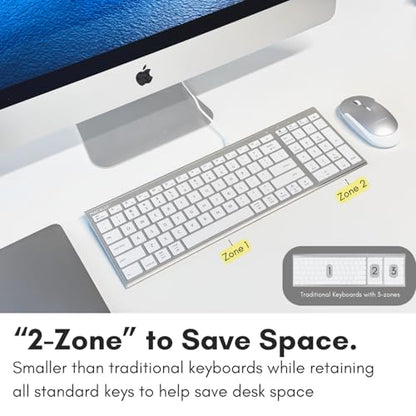 Macally Wired Keyboard for Mac, Compatible Apple Keyboard with Numeric Keypad - Slim, Space-Saving Design for MacBook Pro/Air Laptop, Mac mini, iMac Replacement
