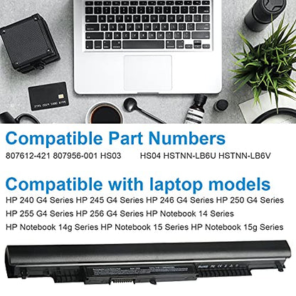 TREE.NB 807956-001 807957-001 Replacement Laptop Battery for HP Spare 807611-421 HS04 HS03 Notebook 15-AY039WM 15-ay013nr 15-AY009DX 15-ay191ms 15-ac130ds TPN-I119 HSTNN-LB6U G4/G5 240 245 246 250 256 - color: HS04