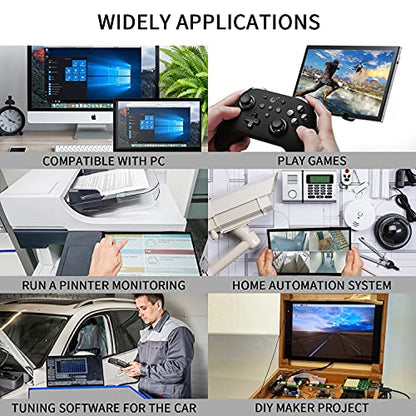 Raspberry Pi Screen 10.1 Inch Touchscreen Monitor 1024x600 Portable HDMI Monitor 16:9 IPS Screen Display for Raspberry Pi 5/4/3/2/Zero/B/B+ Win11/10/8/7, Free-Driver