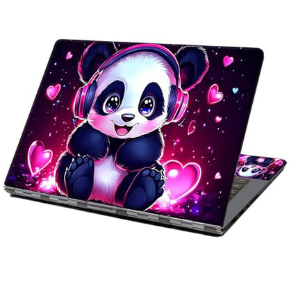 Laptop Skin Sticker Decal 12" 13" 13.3" 14" 15" 15.6",Waterproof Scratch Resistant Vinyl,Reusable Easy to Apply,for MacBook HP Dell Notebooks Netbooks Laptop,2 Wrist Pads,Cute Pink Panda - color: Cute Pink Panda