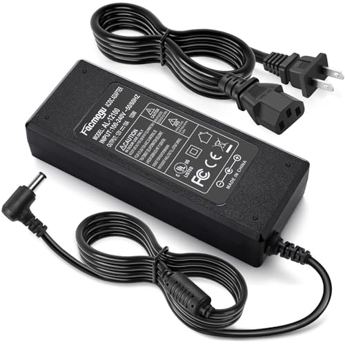 Facmogu 12V 10A Power Supply AC to DC Adapter, AC to DC Converter 100V-240V to 12V 10A 120W, 12 Volts 10 Amps Power Transformer 5.5x2.5mm & 5.5x2.1mm Tip, Desktop Regulated Power Adapter - size: 12V 10A (2 Prong Plug)