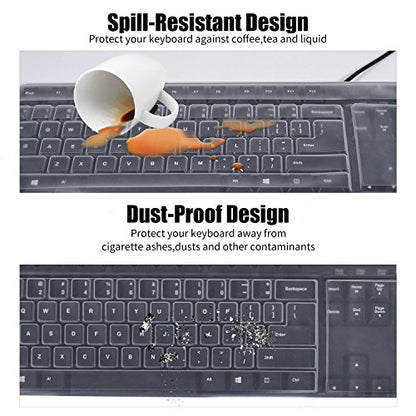 Clear Desktop Computer Keyboard Cover Skin for PC 104/107 Keys Standard Keyboard, Anti Dust Waterproof Keyboard Protector Skin