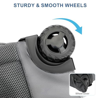 Backpack with wheels,rolling backpack with 2 Packing Cubes and compression bags,Laptop Compartment,Water Resistant Luggage suitcase,Air Travel,Weekend Trips (Grey) - color: Grey