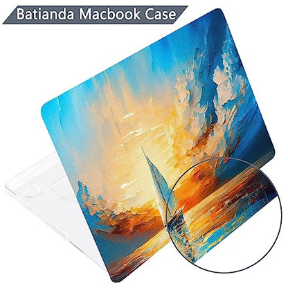 Batianda AstroGrid Case for MacBook Pro 14 Inch 2026-2021, Sunset Sail | Fits M5/M4/M3/M2/M1 Pro Max Model, with Sailboat Sunset Design, Slim Hard Shell For Artists, Beach Lovers and Travelers - color: Sail