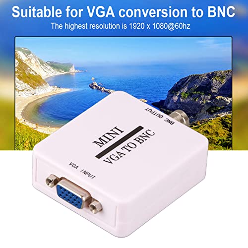 Ejoyous VGA to BNC Converter, Mini HD VGA to BNC 1920 x 1080 Resolution USB Video Converter for Home Audio HDTV Monitors TVs Computer