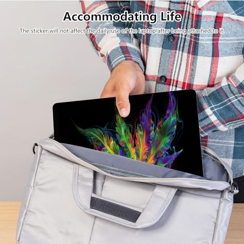Universal Laptop Skin Sticker with 2 Wrist Pad Skins, Waterproof Scratch Resistant Vinyl Laptop Cover Decal, Cut to Fit for 11–15.6 Inch MacBook HP Dell Lenovo, Color Weed - color: Color Weed