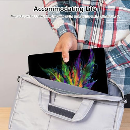 Universal Laptop Skin Sticker with 2 Wrist Pad Skins, Waterproof Scratch Resistant Vinyl Laptop Cover Decal, Cut to Fit for 11–15.6 Inch MacBook HP Dell Lenovo, Color Weed - color: Color Weed