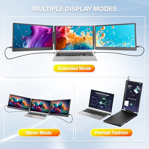 kasorey New Upgraded Laptop Screen Extender Portable Monitor, 1080P FHD IPS Screen, Monitor Extender for Laptop, Fit for 13-17" Laptops, Plug & Play Compatiable with Windows/Mac/Android/Switch